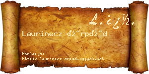 Laurinecz Árpád névjegykártya