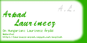 arpad laurinecz business card