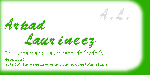 arpad laurinecz business card